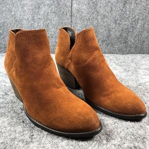 Steve Madden Boots Womens Size 9 M Brown Suede Adelphie Ankle Booties Block Heel